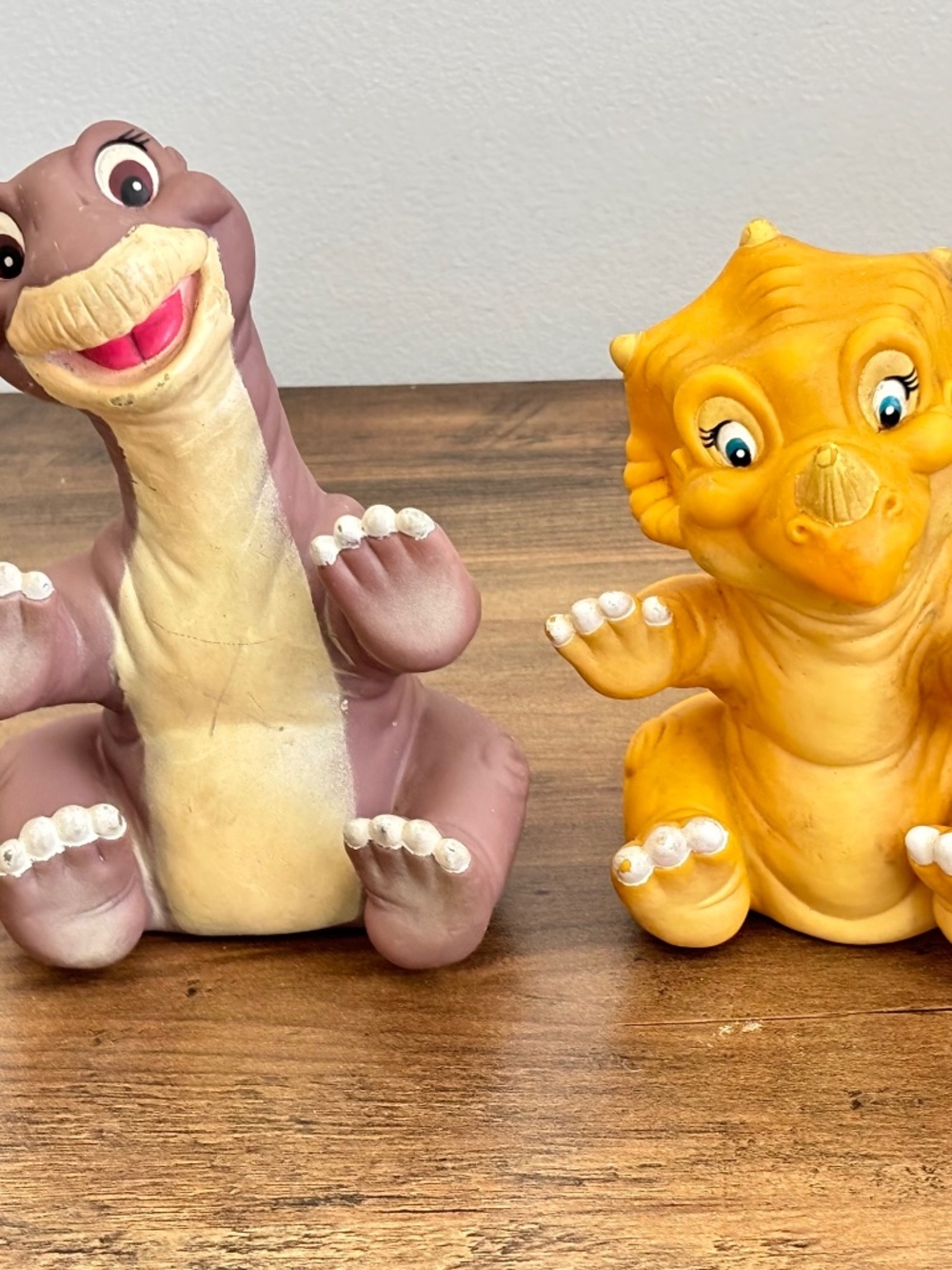 VINTAGE Land Before Time Dinosaur Hand Puppets Toys 1988 Vinyl Sera Littlefoot 2
